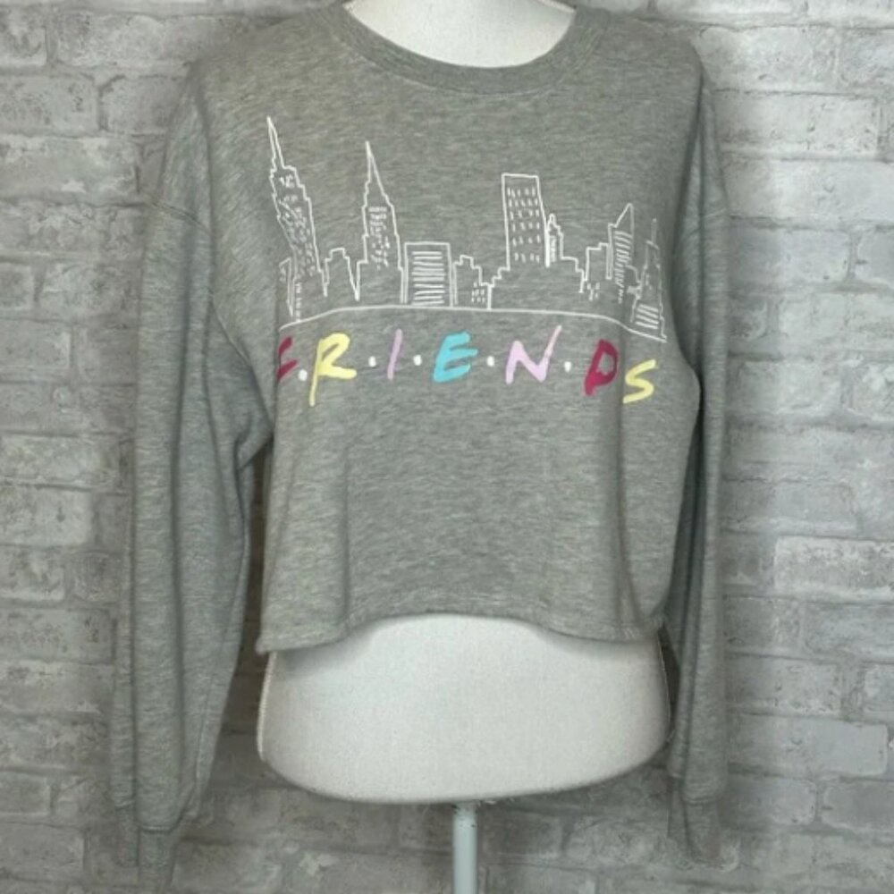 FRIENDS gray skyline cropped sweatshirt size XXL